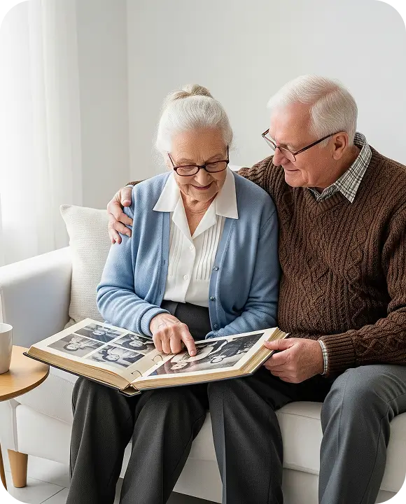 Senior patient receiving home health care